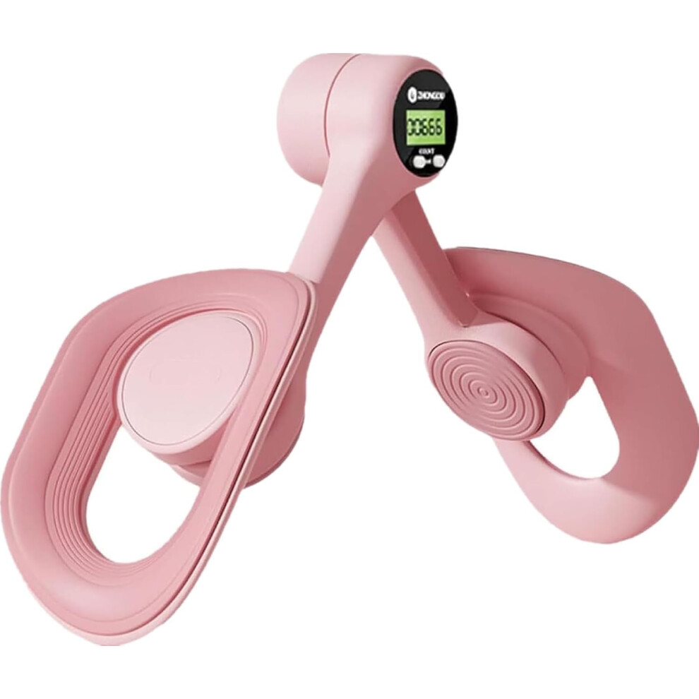 (Pink) Pelvic Floor Trainer, Thigh Master Hip Trainer Kegel Exerciser, Digital Display Count,Thigh Toner Workout, Screen Display
