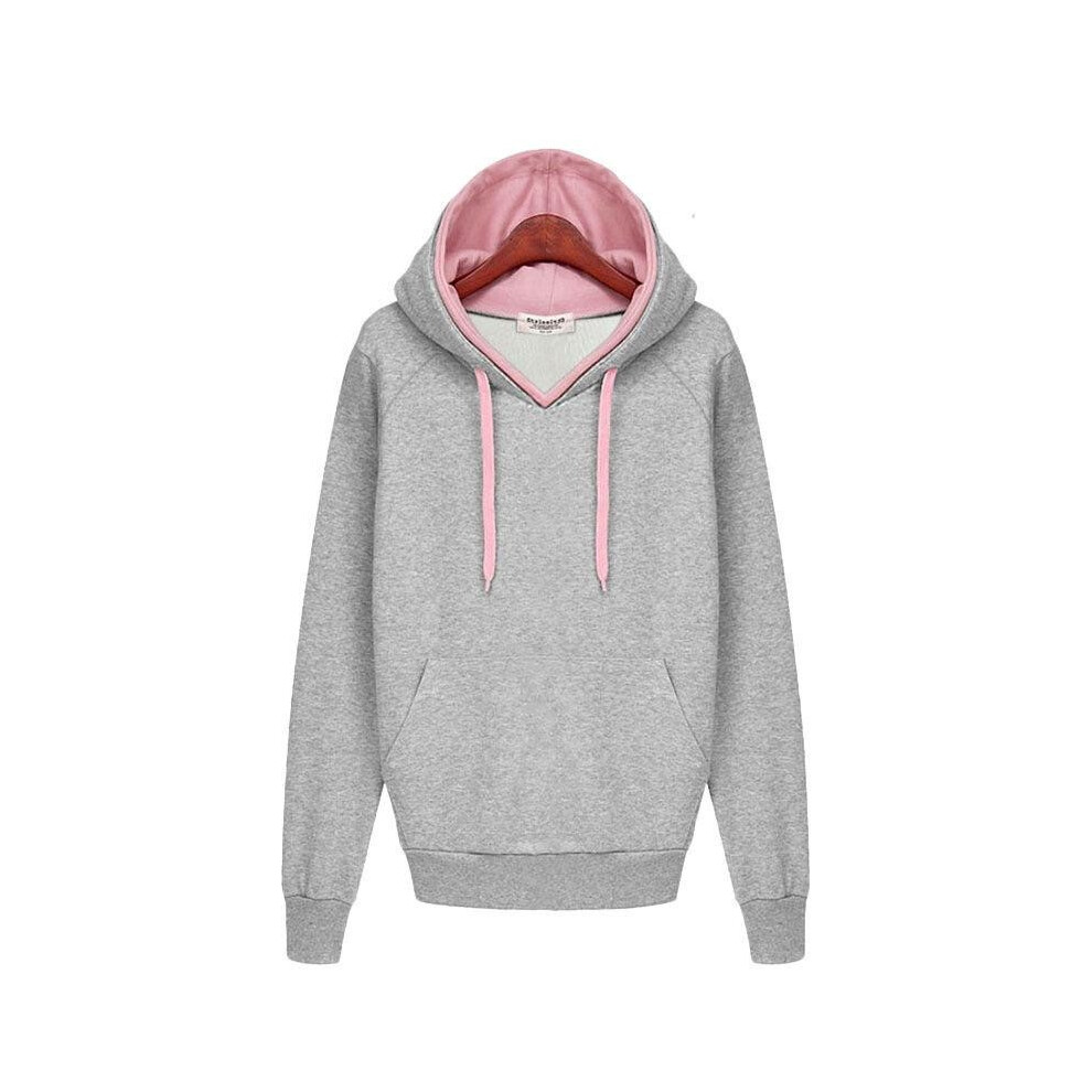 (Gray,S)Sweat à capuche femme britannique manches longues pull pull à capuche manteau hauts