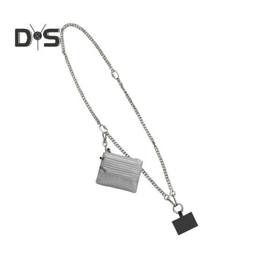 (silver) Mobile Phone Lanyard Chain Bag Phone Chain And Pouch Phone Holder with Wallet Adjustable Phone Hanging Chain with Coin Purse