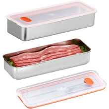 2 Pcs Bacon Container for Refrigerator, Bacon Container for Refrigerator,Bacon Storage Containers with Lids Upgraded Airtight Deli Meat Storage