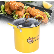 Deep Fryer Pot,3L Small Deep Fryer with Basket Stainless Steel Asparagus Pot with Oil Filtration for Kitchen Fries, Shrimp, Chicken Nuggets, Squid