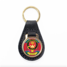 (Drummond) Scottish Clan Crest Enamel Leather Keyring Key Fob - D-H Tartans