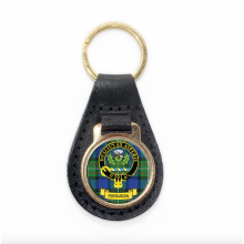 (Ferguson) Scottish Clan Crest Enamel Leather Keyring Key Fob - D-H Tartans
