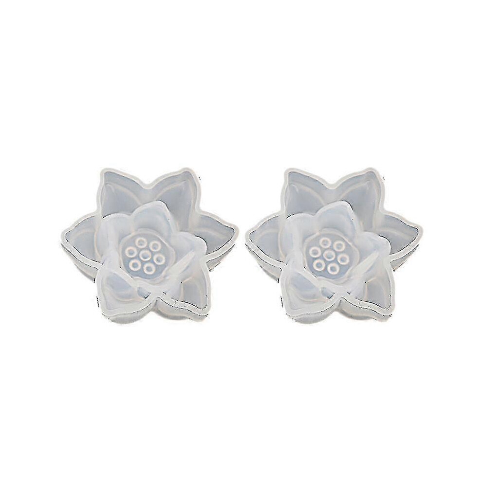 2pcs Diy Resin Molds Silicone Candles Holders Silicone Molds for Resin, Lotus Flower Molds for Diy Crafts
