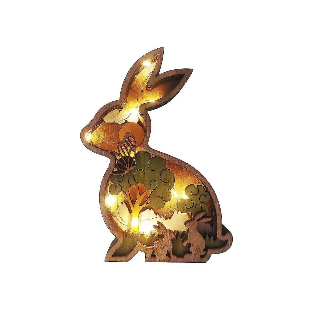 Up Easter Wooden Ornament Bunny Label Wooden Cutout Light