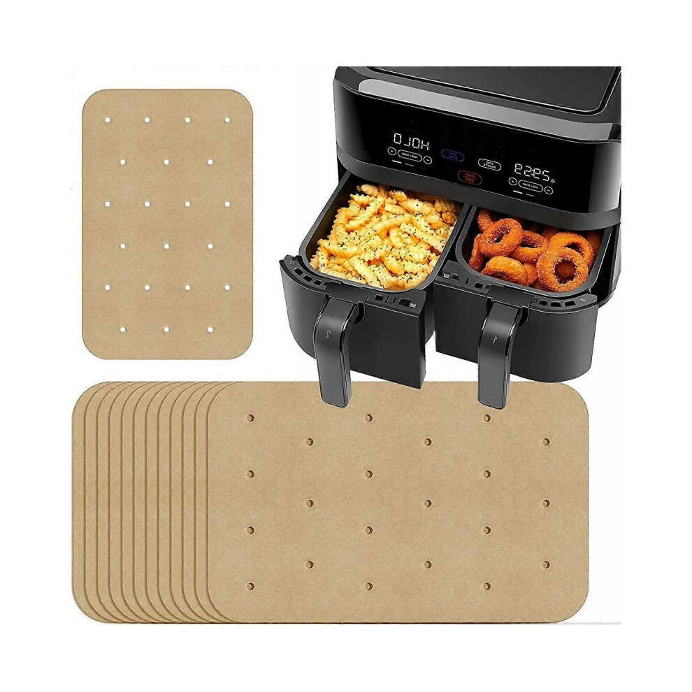 100PCS Unbleached Air Fryer Parchment Paper for Ninja Foodi Dual Air Fryer, 5.5'x8.5 Nonstick Air Fryer Liners