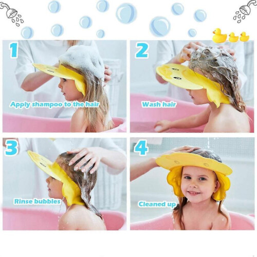 Hair Washing Hat Shower Bath Silicone Cap Soft Adjustable Visor Head Protector Shampoo Cap 1
