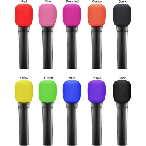 Microphone windscreen, coloured foam covers for headphones, 10 pieces 1