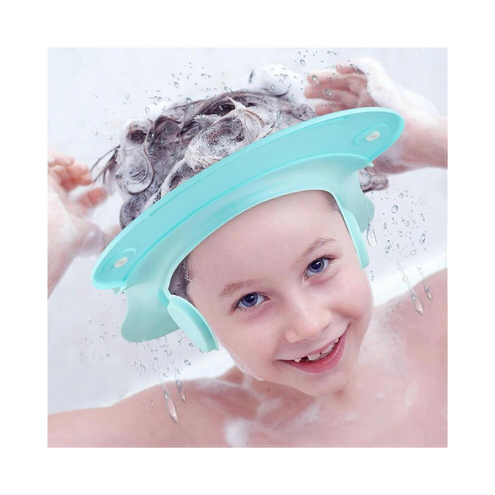 Children Bath Shower Cap Baby Shampoo Shower Cap Bath Visor Shampoo Bathing Hat Hair Blue