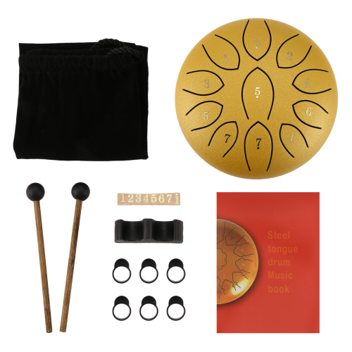 Tambor de chuva para áreas externas, 6 polegadas, 11 tons, sino de língua de aço, instrumento musical para áreas externas 1