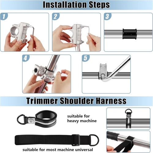 Weed Eater Handle, String Trimmer Ergonomic Grip Strap with Shoulder Harness 2