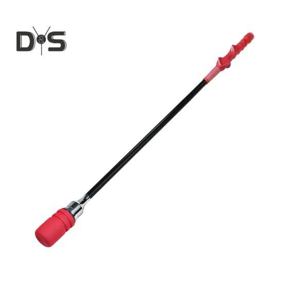 (red) Retractable Golf Swing Training Aid Warm Up Golf Swing Trainer Rhythm Click Sound Grip Trainer for Distance Tempo Accuracy Training