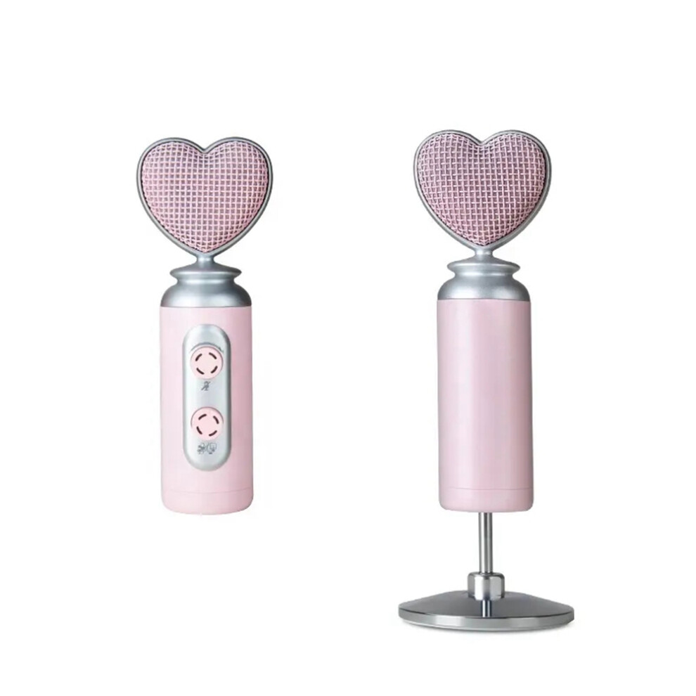 Professional USB Noise Reduction Condenser Microphone for Mobile Phone PC Computer Live Streaming Pink