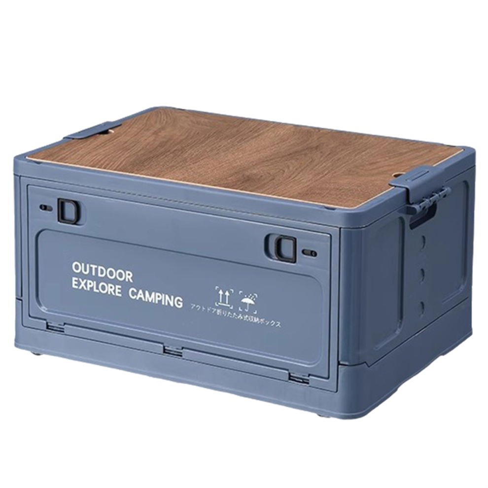 Table pliante de camping en plein air, boîte de rangement pour équipement de voyage en voiture, bleu, taille M