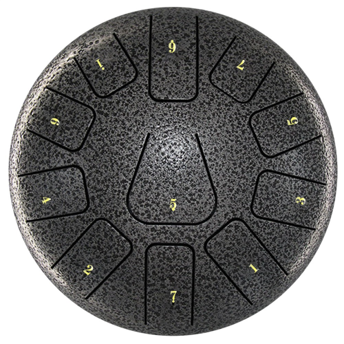 Tambor de língua de aço de 8 polegadas, pandeiro de 11 notas com baquetas e palhetas para meditação, instrumento C