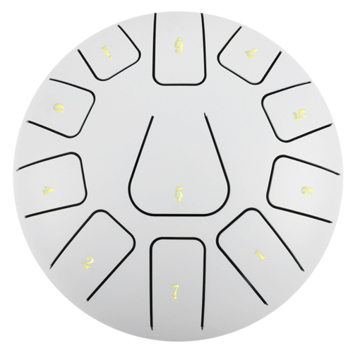 Tambor de língua de aço de 8 polegadas, pandeiro de 11 notas com baquetas e palhetas para meditação, instrumento F