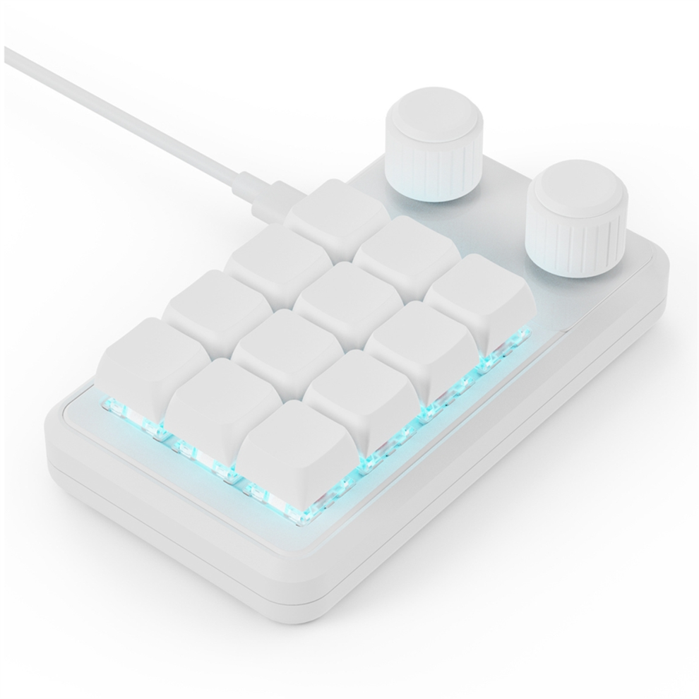 Photos - Keyboard Kopinma Programming Macro Custom Wired RGB 12 Key Copy Paste Button Mini Gaming Keypad Hotswap Macropad White