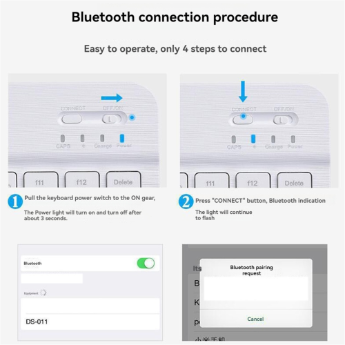 Φορητό πληκτρολόγιο Bluetooth για Tablet PC Αξεσουάρ παιχνιδιών Μαύρο