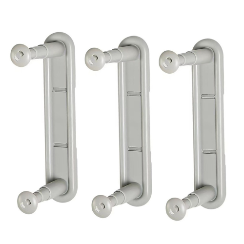 Telescopic Clothes Rack Receiver Wall-Mounted Storage Artifact Non-Punching Gray 1