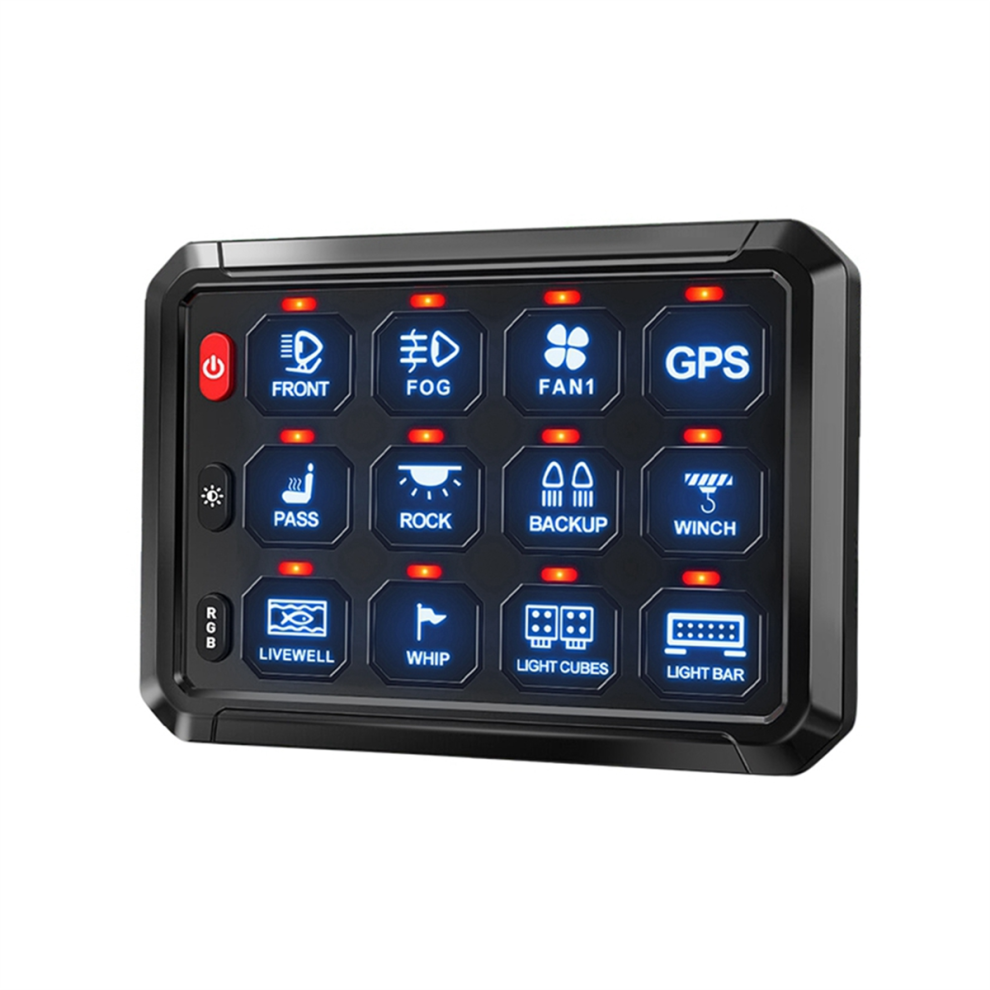 12 Gang Switch Panel Bluetooth Rgb Pod 12V For Car Truck Offroad Rv Campers Van Suv Utv Atv 4853024099484