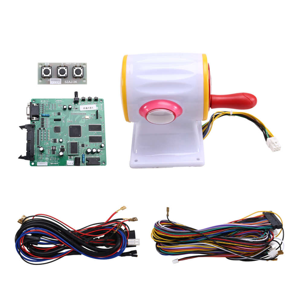 5 In 1 Game Board With Joystick Hand Cranked Handle For Arcade Video Fishing Catch Hunt Machine 4853024099569