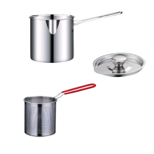 Frituurpan met frituurmandje Multifunctionele kleine pan voor keukengebruik Gefrituurde kip kookgereedschap