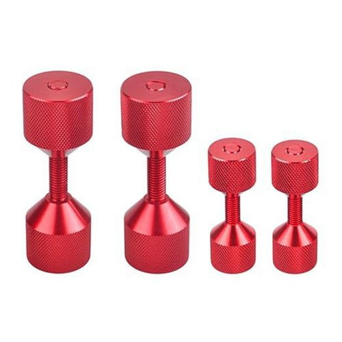 4 peças de flange de alumínio com dois pinos de furo de 1-1/8 polegadas para alinhamento e 1-5/8 polegadas destacáveis, vermelho