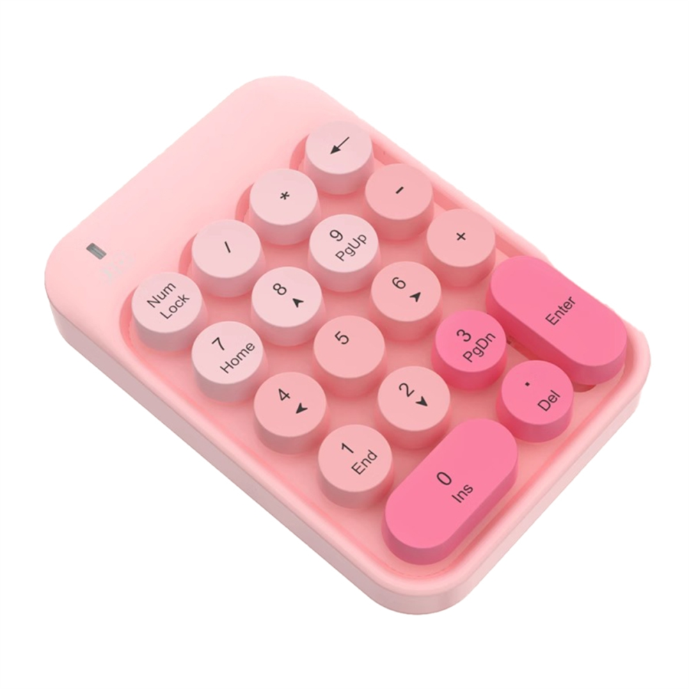 2.4G Wireless Numeric Keypad Cute Mixed Color Financial Special Nine-Key Password Carry It Easily, Pink 4853024000800
