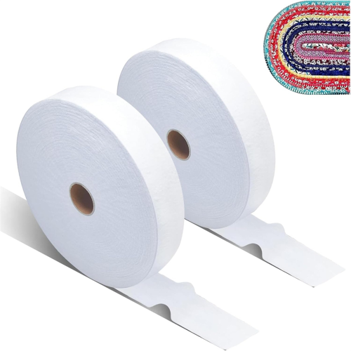 Tecido JellyRoll para Quilting, rolos de lã misturada com algodão de 2 1/2 polegadas para tapetes e carteiras (2 rolos) (2 x 70 jardas)