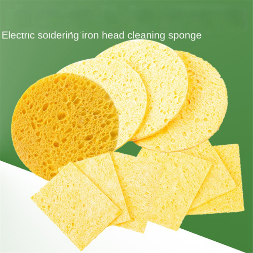 Soldering Iron Tip High Temperature Resistants Sponge Yellow Cleaning Rectangular 2
