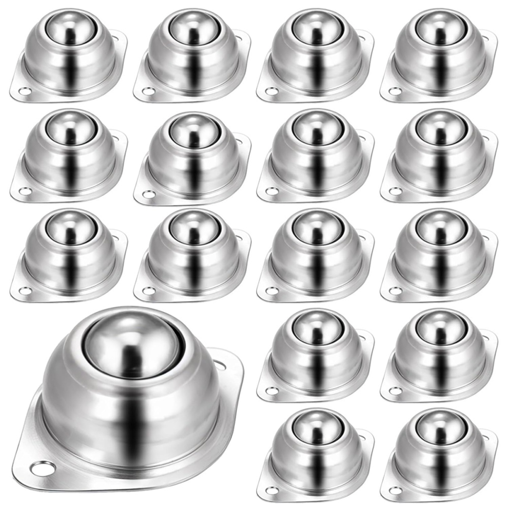 Lot de 16 roulements à rouleaux de transfert de 1 pouce, unités à billes en acier, roulettes pivotantes, pour transmission