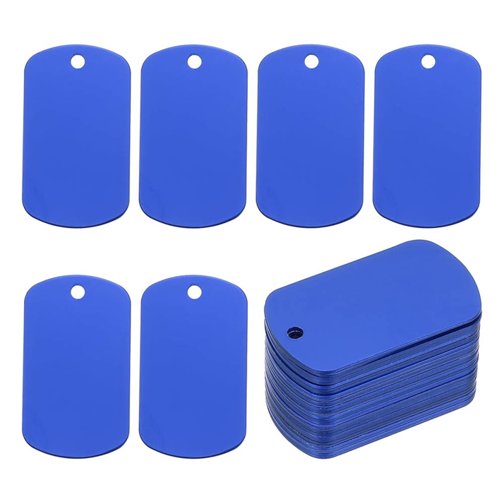 Metal Engraving Blank Tags, 60 Pcs Rectangle Aluminum Tags DIY Tag with Hole for Stamping Jewelry