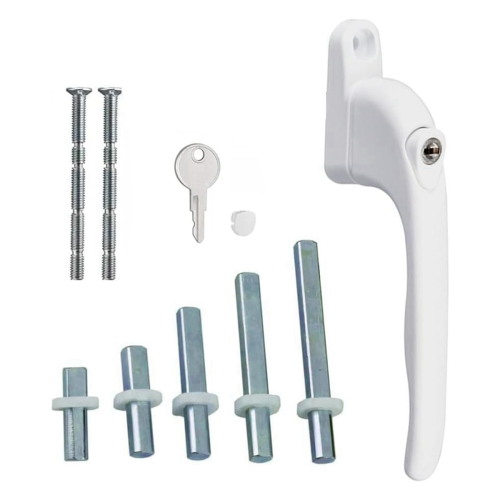Window Handle, for , White, Universal Flat Key Lock, Double Glazing 1