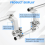 Adjustable Motorcycle Handlebars Handle Bar, Detachable Steering Hangers Bars System for 125cc Scooter Silver 2