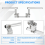 Adjustable Motorcycle Handlebars Handle Bar, Detachable Steering Hangers Bars System for 125cc Scooter Silver 9