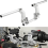 Adjustable Motorcycle Handlebars Handle Bar, Detachable Steering Hangers Bars System for 125cc Scooter Silver 4