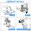 Adjustable Motorcycle Handlebars Handle Bar, Detachable Steering Hangers Bars System for 125cc Scooter Silver 7