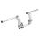Adjustable Motorcycle Handlebars Handle Bar, Detachable Steering Hangers Bars System for 125cc Scooter Silver 3