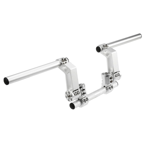 Adjustable Motorcycle Handlebars Handle Bar, Detachable Steering Hangers Bars System for 125cc Scooter Silver 2