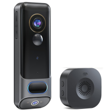 Draadloze dubbele deurbelcamera zonder abonnement, 2K Smart Door Wireless, met AI-mensdetectie, nachtzicht