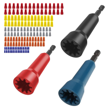 Draaddraaier voor boormachine, assortimentset met WireNut-moeren, 3 boren + 150 doppen