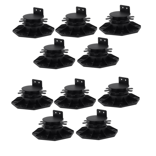 10Pack Adjustable Deck Support Pedestal Foundation Base for Floating Platform Floor Height