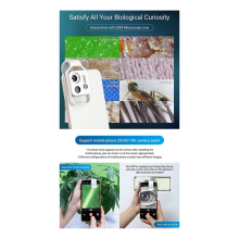 200X Magnification Microscope Lens with CPL Mobile LED Light Micro-Pocket Macro for Ios Android All Smartphones A