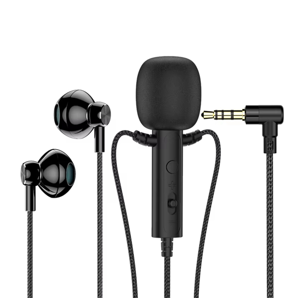 3.5Mm In-Ear Lavalier Microphone With Earphone Mini Clip Mic For Karaoke Live Broadcast Online Class Gaming Black 4853024011110