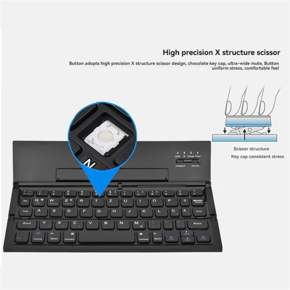 Folding Bluetooth Keyboard Portable Travel Foldable Mini Wireless Bt For Mobile Phone Tablet Computer 4853024016481