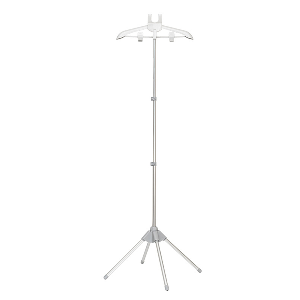 Display Stand Clothes Hanger Garment Foldable Tripod Steamer Rack Cloths Iron Hanging Clothing Drying Gray