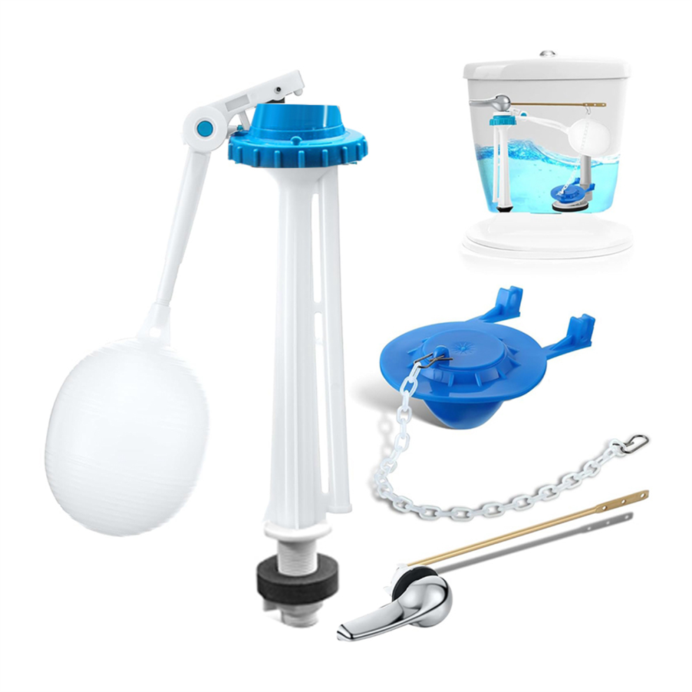 Kit de remplacement de réservoir de toilette, kit de robinet à flotteur, clapet de 2 pouces, poignée de chasse d'eau à montage frontal