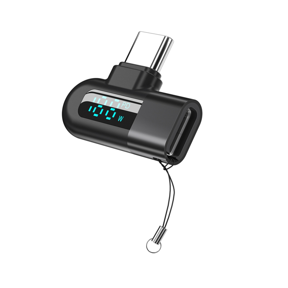 6A Digital Display Type C To Otg Adapter For 120W Fast Charging Usb Cable Usb2.0 Connector Black 4853024017839