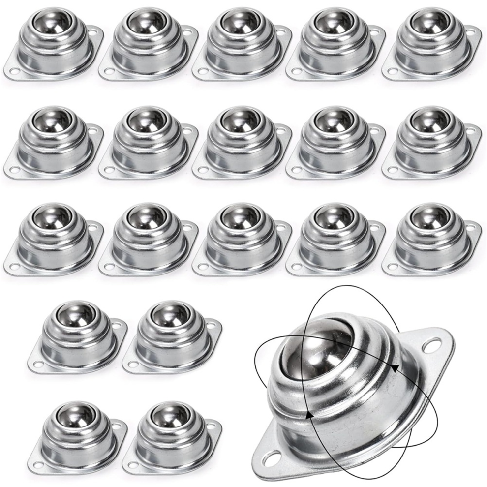 20Pack Ball Transfer Bearing, Steel Swivel Caster Double Hole Screw Mount Ball, Suitable For Roller Brackets 4853024018966