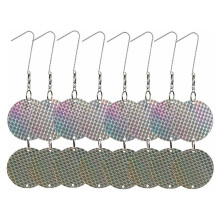 8 peças de discos repelentes de pássaros, pombos, corvos, repelentes de pragas, discos refletivos com glitter para pássaros